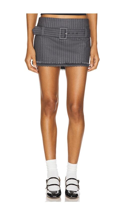 guizio andra pinstripe mini skirt in charcoal. - size s (also in xl)