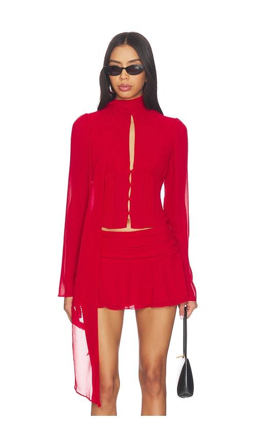 guizio ara long sleeve top in red. - size l (also in xxs, xs, s, m, xl)