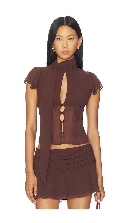 guizio ara top in brown. - size l (also in xxs, xs, s, m, xl, xxl)