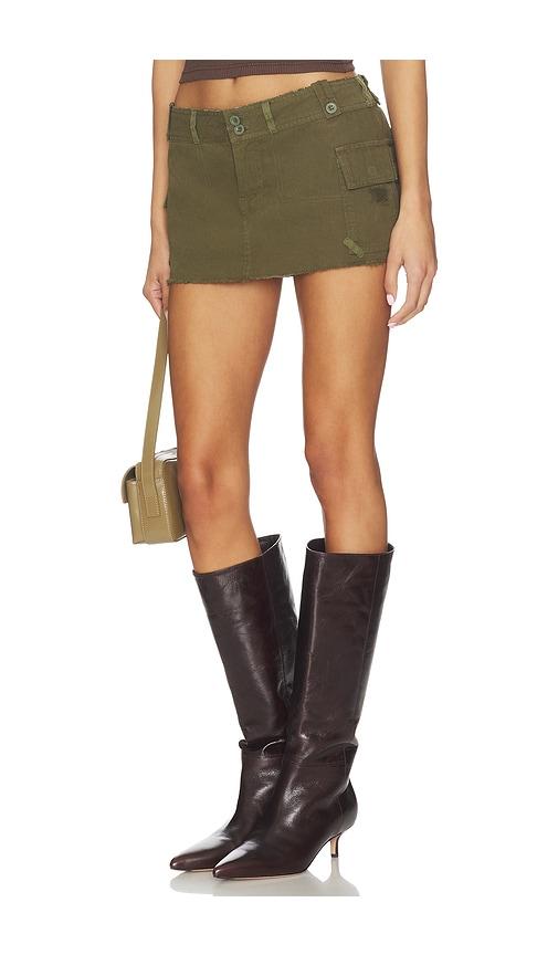 guizio cargo mini skirt in olive. - size l (also in xxs)