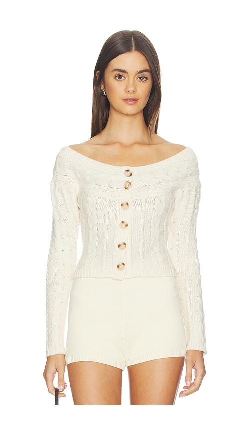 guizio cosette off the shoulder sweater in cream. - size l (also in xs, s, m, xl)
