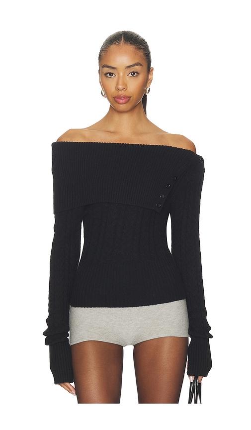 guizio draped collar knit jumper in black. - size m (also in xxs, xs)