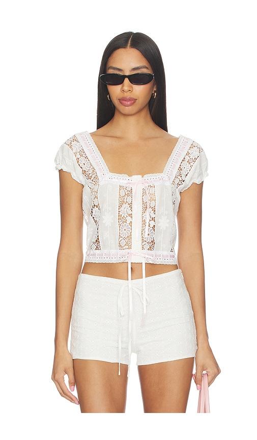 guizio emery blouse in white. - size l (also in m)
