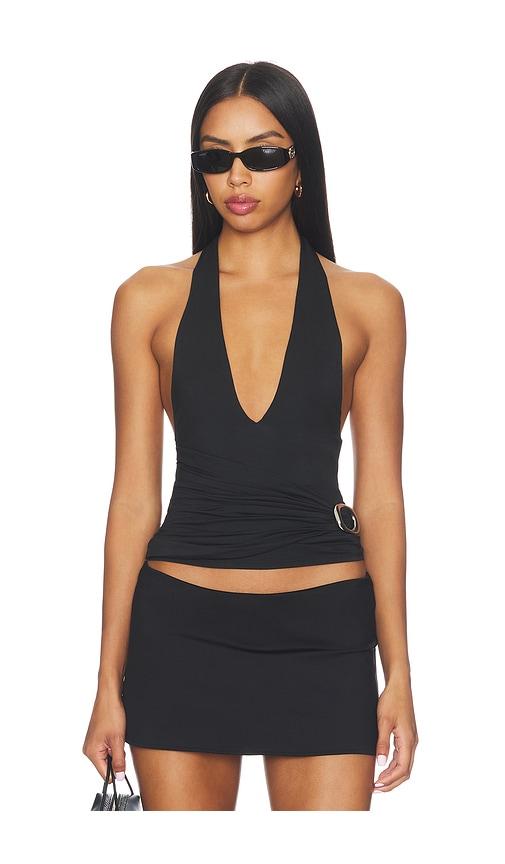guizio faye halter top in black. - size l (also in xxs, xs, s, m, xl)