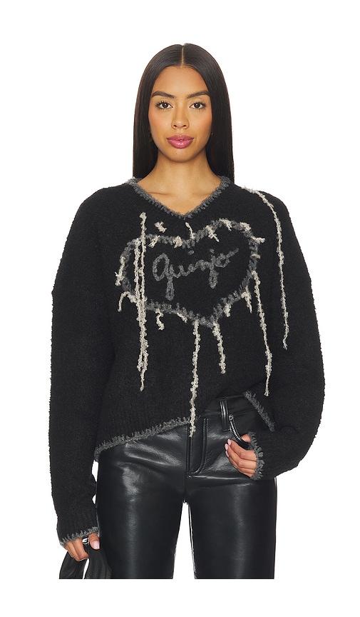 guizio guizio heart sweater in black. - size l (also in xs)
