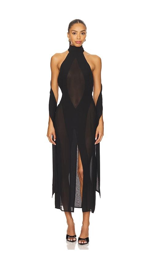 guizio koemi sheer panel dress in black. - size xs (also in xxl)