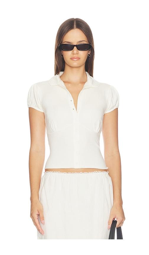 guizio liana knit top in white. - size l (also in xxs, xs, s, m, xl)
