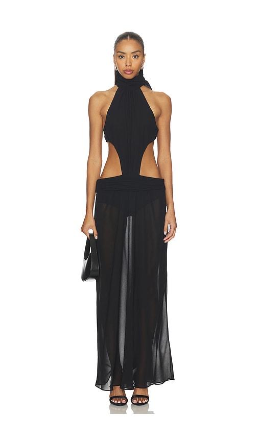 guizio low back chiffon dress in black. - size xl (also in xxl)