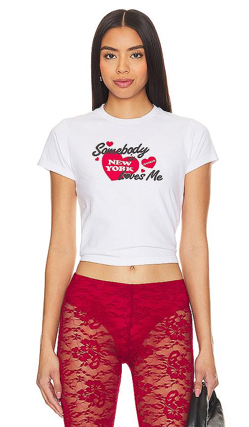guizio new york loves me tee in white. - size s (also in xxs, xs)