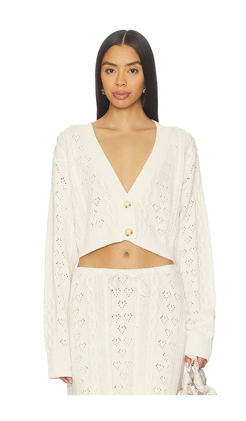 guizio noah cable crop cardigan in white. - size l (also in m, s)