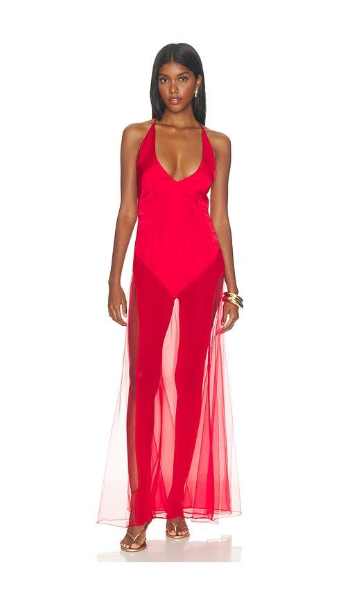 guizio olympia maxi dress in red. - size l (also in xs, s, m)
