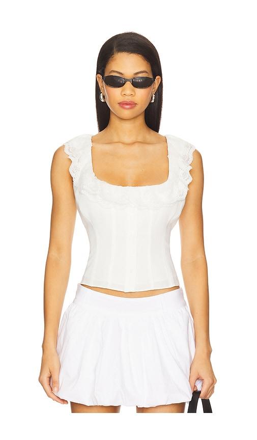 guizio paloma lace top in white. - size m (also in xs)