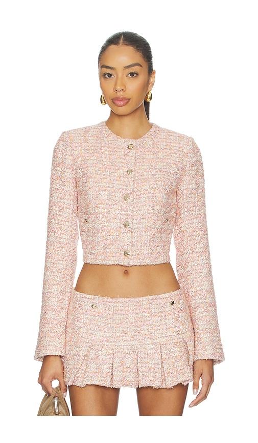 guizio patch pocket crop jacket in pink. - size l (also in xs)