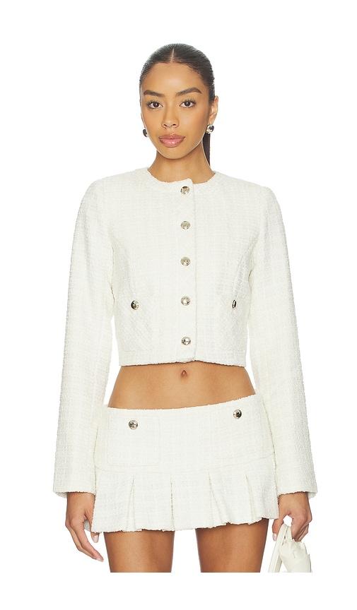 guizio patch pocket crop jacket in white. - size l (also in xs, s, m)