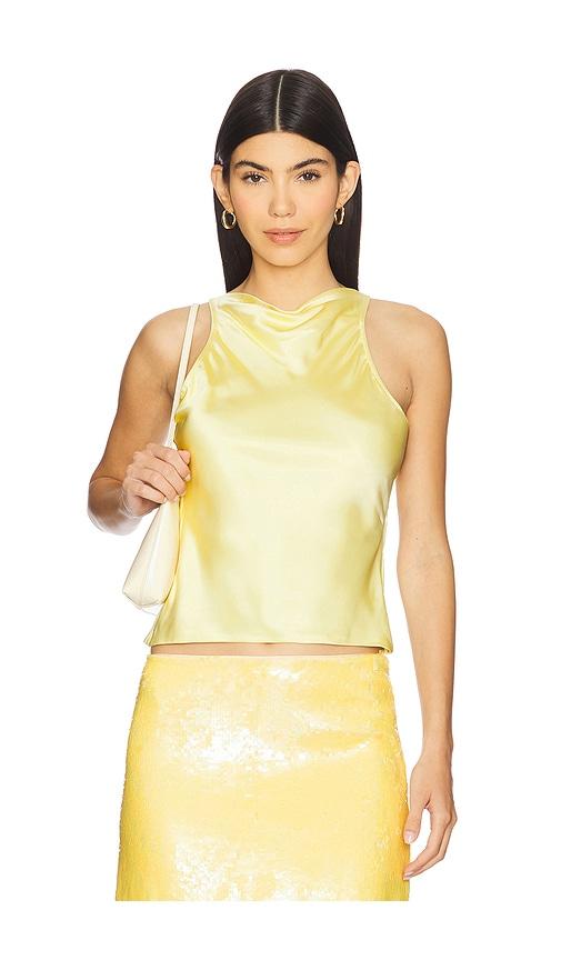guizio regine cowl neck top in lemon. - size l (also in xl)
