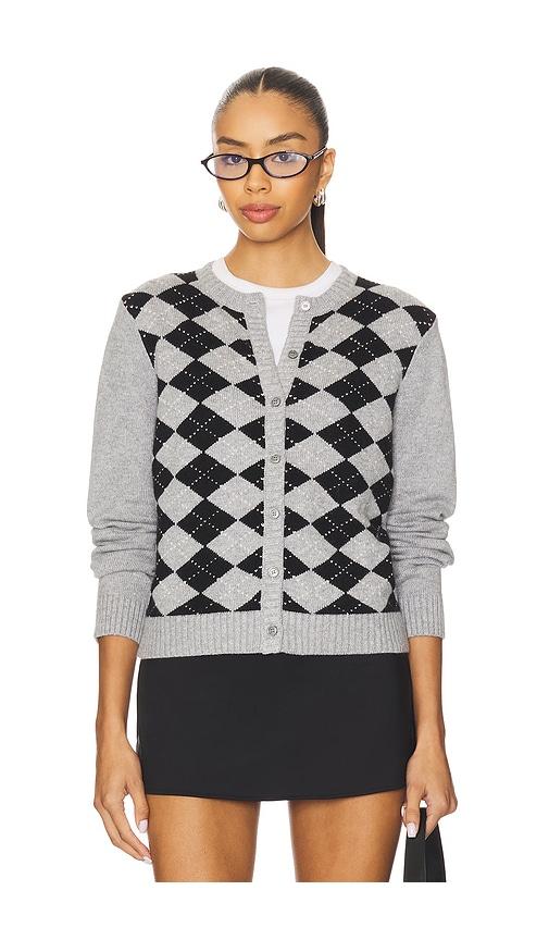 guizio relaxed argyle cardigan in grey. - size m (also in xs, xxs)