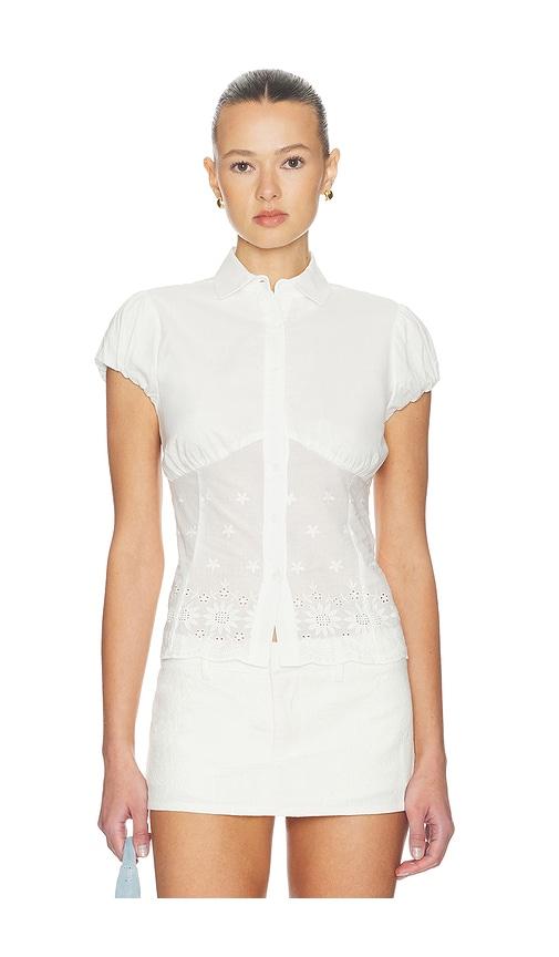 guizio rinka embroidered blouse in white. - size l (also in xxs, xs, s, m)