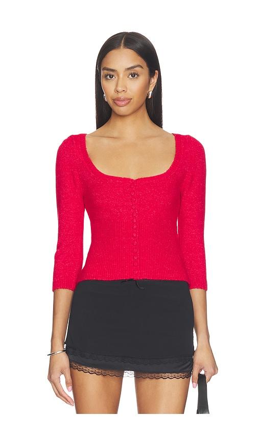 guizio rocie sweetheart cardigan in red. - size l (also in m, s)