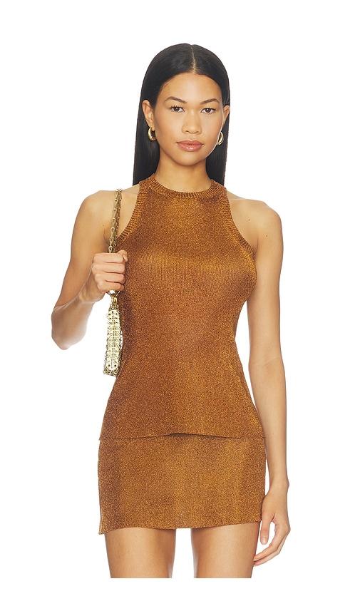 guizio x revolve millie top in brown. - size l (also in xxs, xs, s, m)