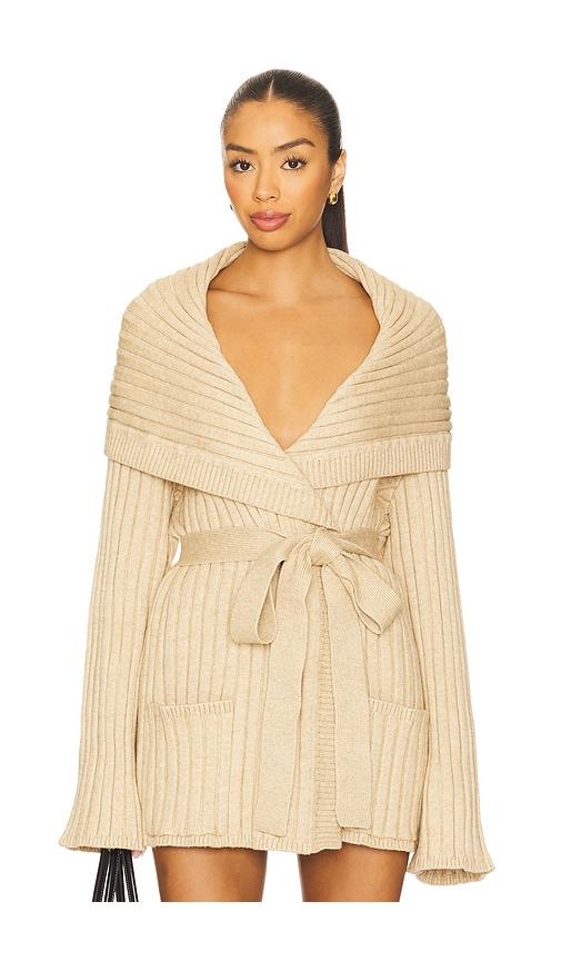 guizio x revolve tullia slouchy cardigan in beige. - size l/xl (also in xxs/xs)