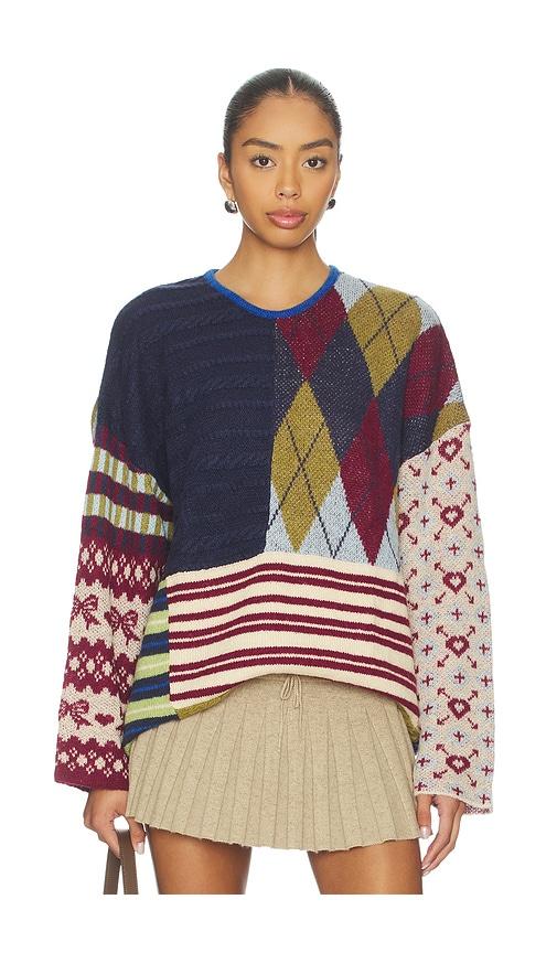 guizio zuri sweater in blue,red. - size l (also in xs, s, m)