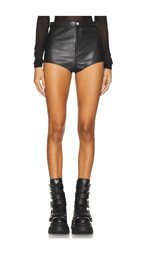 h:ours dukely leather shorts in black. - size xl (also in xxs)