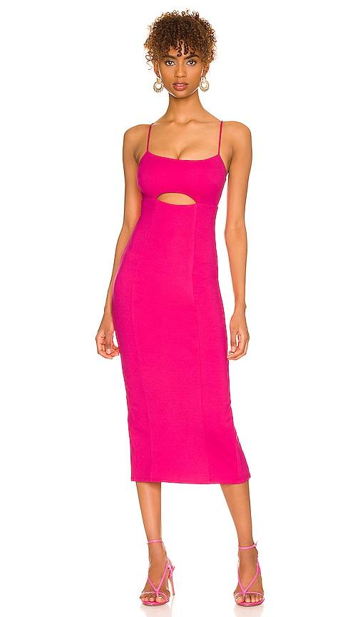 h:ours enzo midi dress in pink. - size xxs (also in xs)