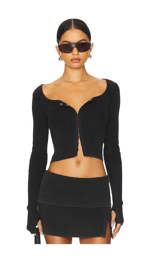 h:ours manon cardigan in black. - size l (also in m)