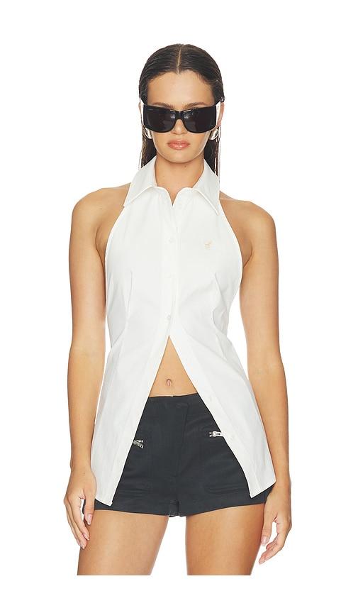 haelo cinch halter shirt in white. - size l (also in m, s, xl)