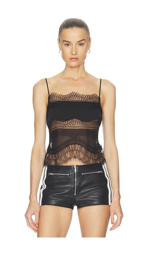 haelo collage cami top in black. - size l (also in m, xl, xxs)