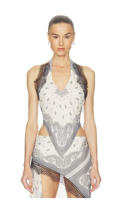 haelo split bandana top in white. - size l (also in m, s, xs, xxs)