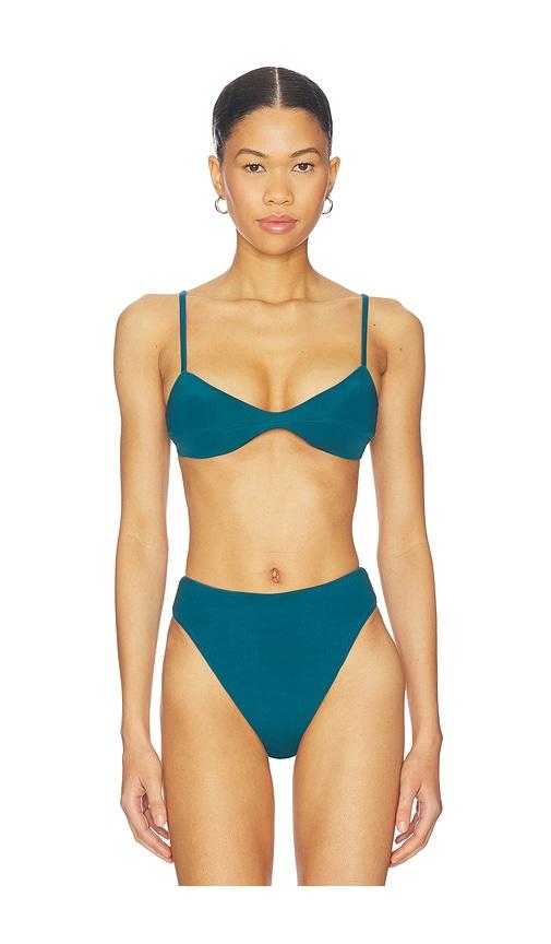 haight. adjustable monica bikini top in teal. - size s (also in xs)