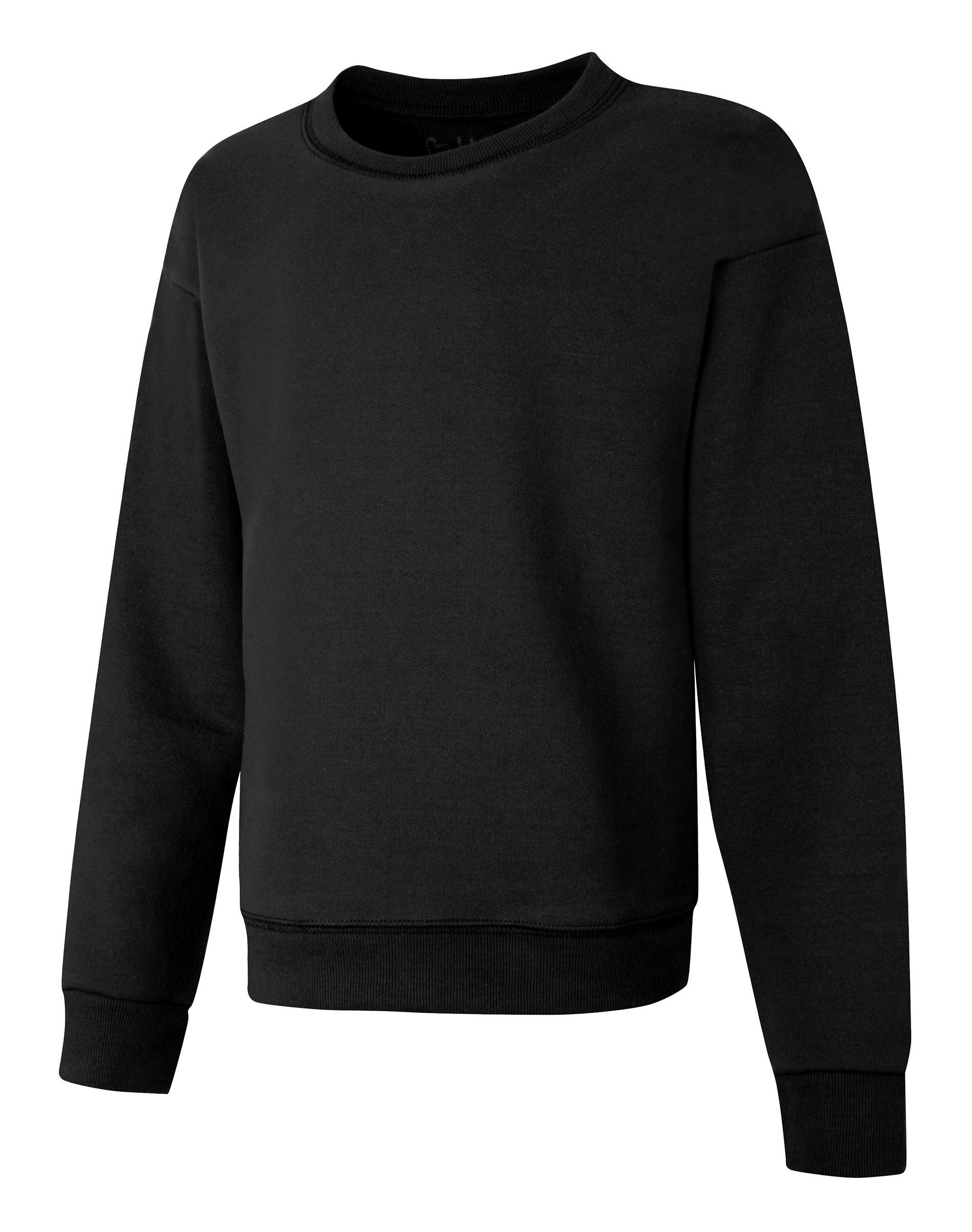 hanes ecosmart girls' fleece sweatshirt black xs