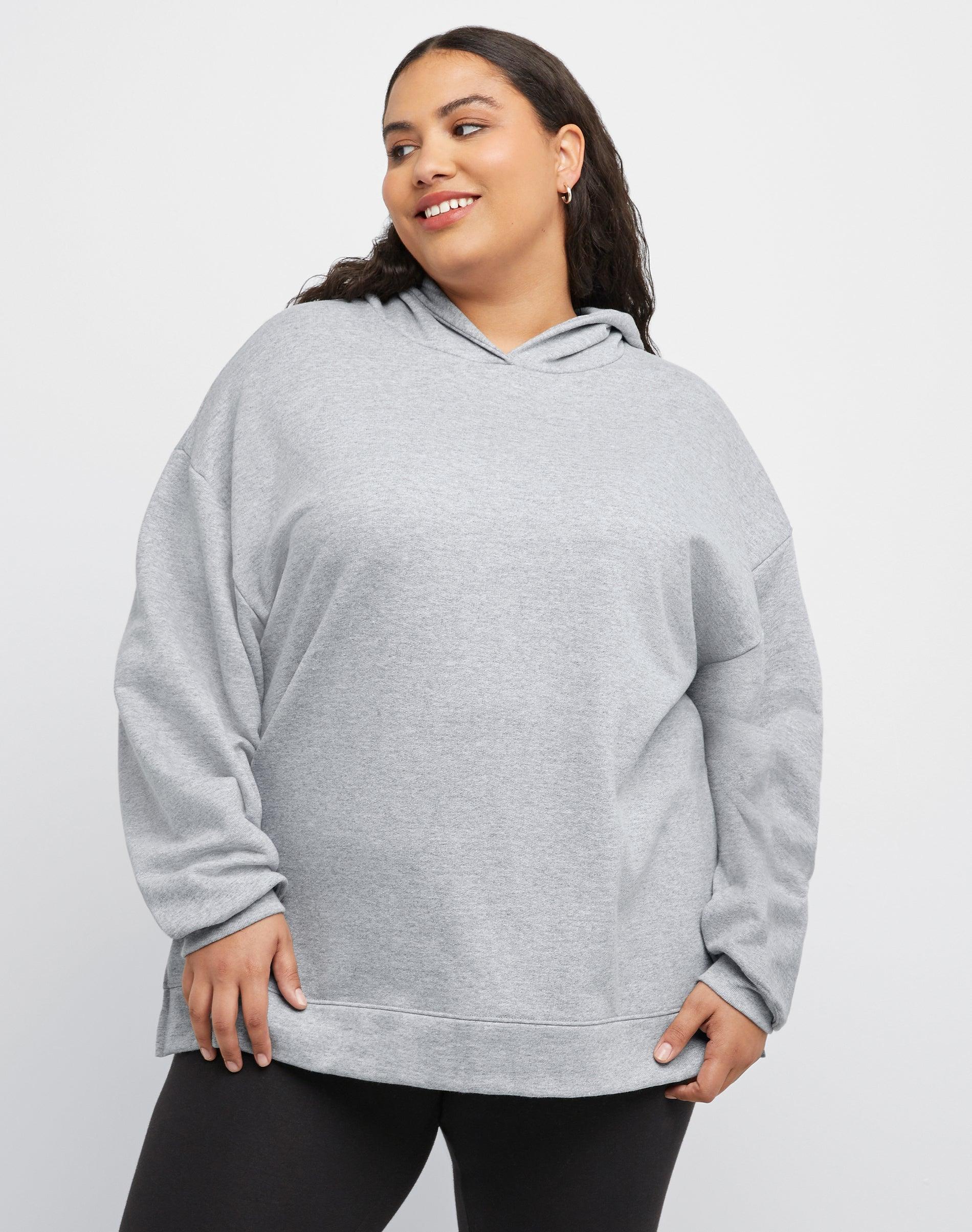 hanes ecosmart women's fleece hoodie (plus size) light steel 2x