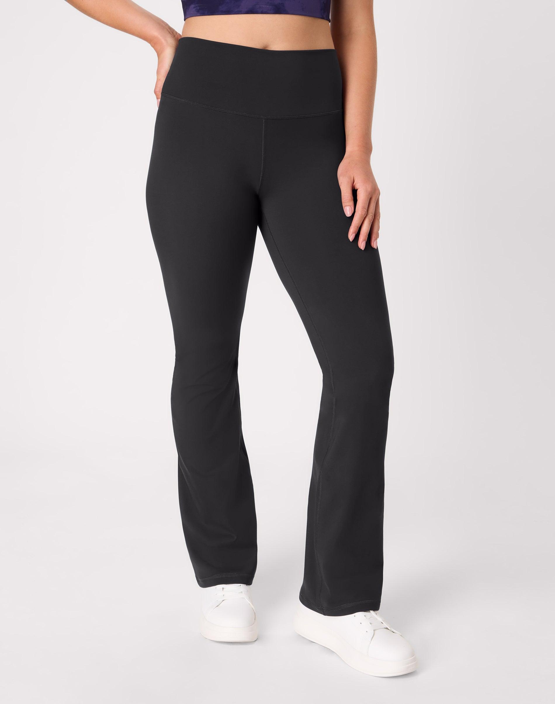 hanes moves women's flare leg pants, moisture wicking black xs