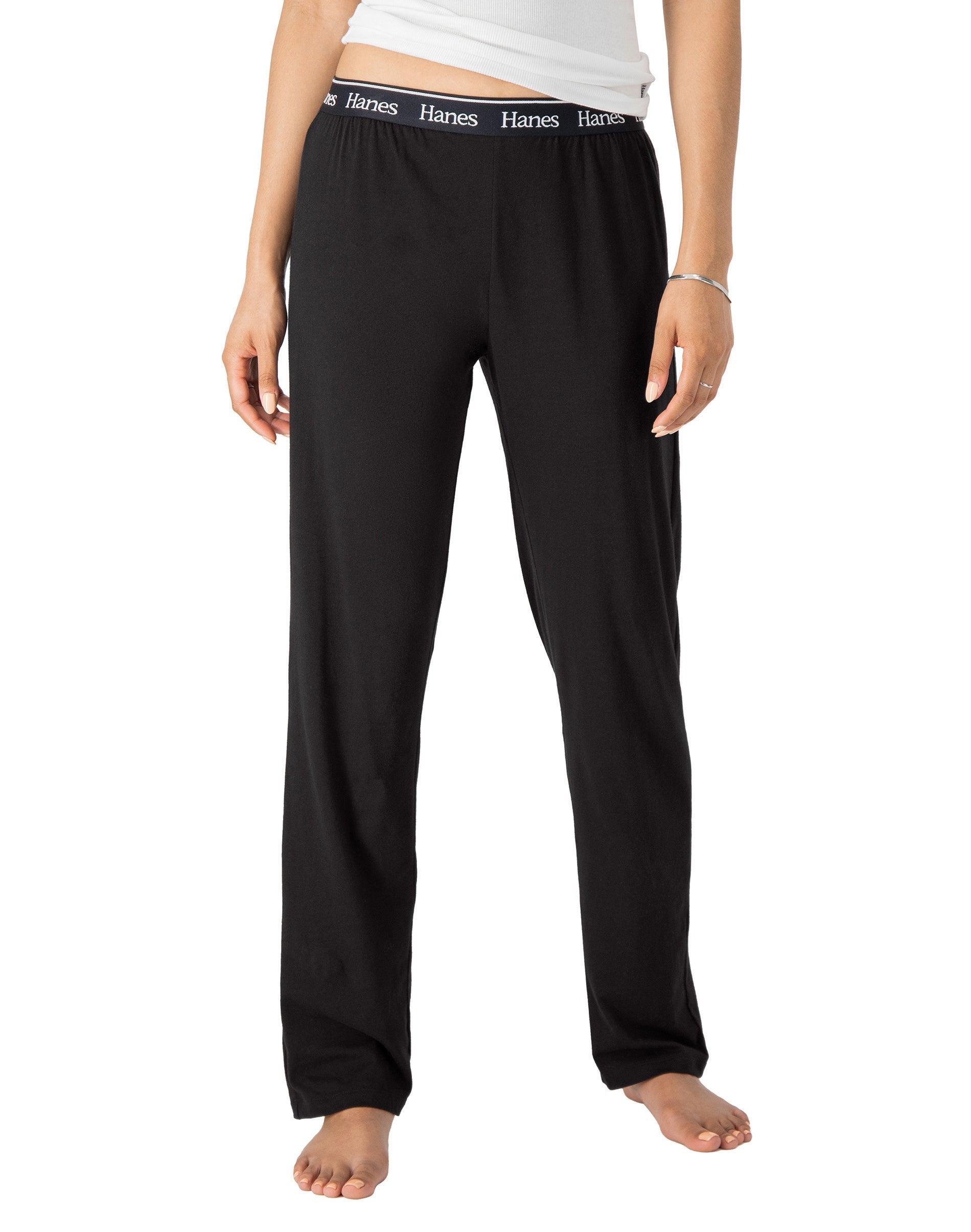hanes originals comfywear women's lounge pants black xs