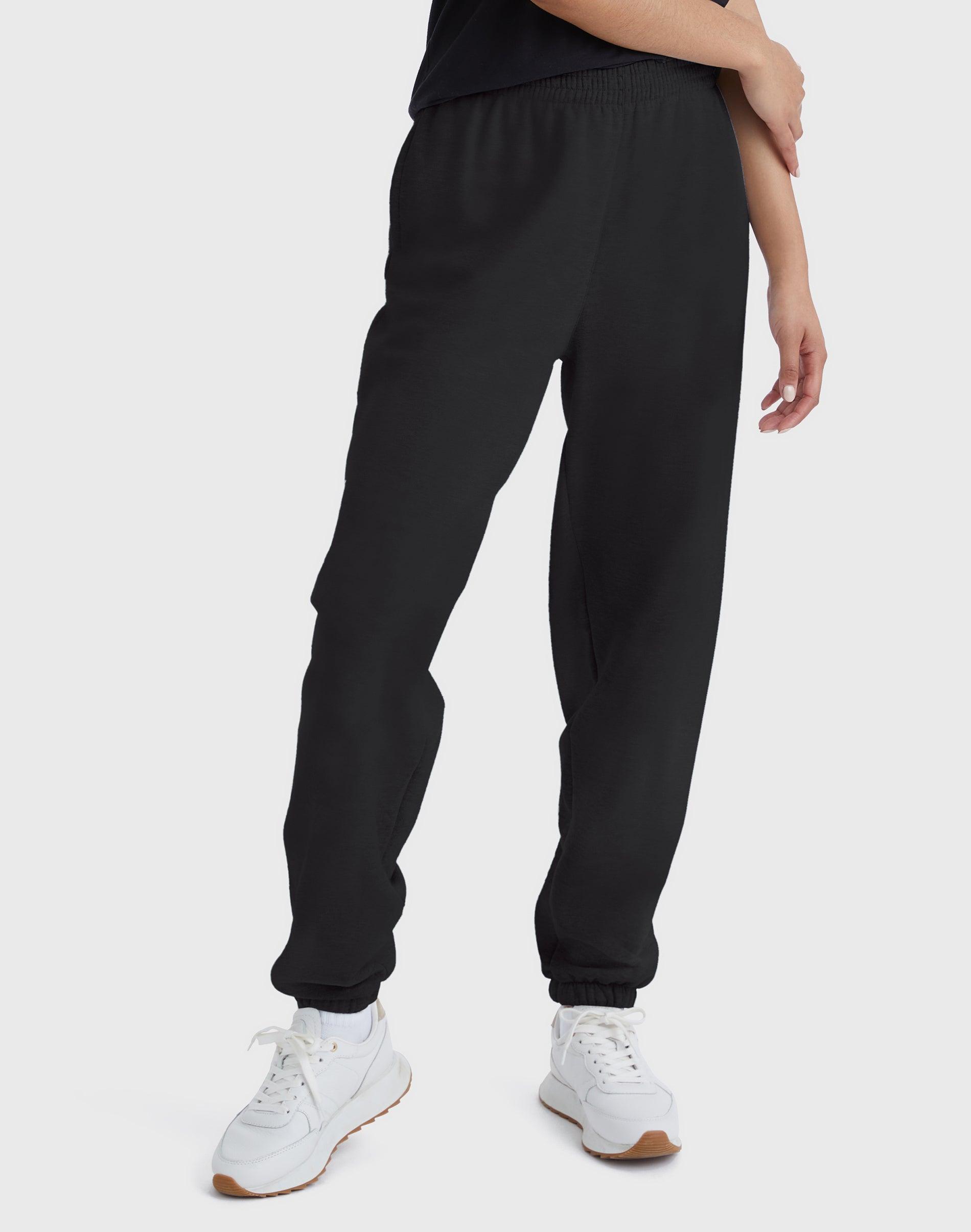 hanes originals women's fleece joggers, 30" black l