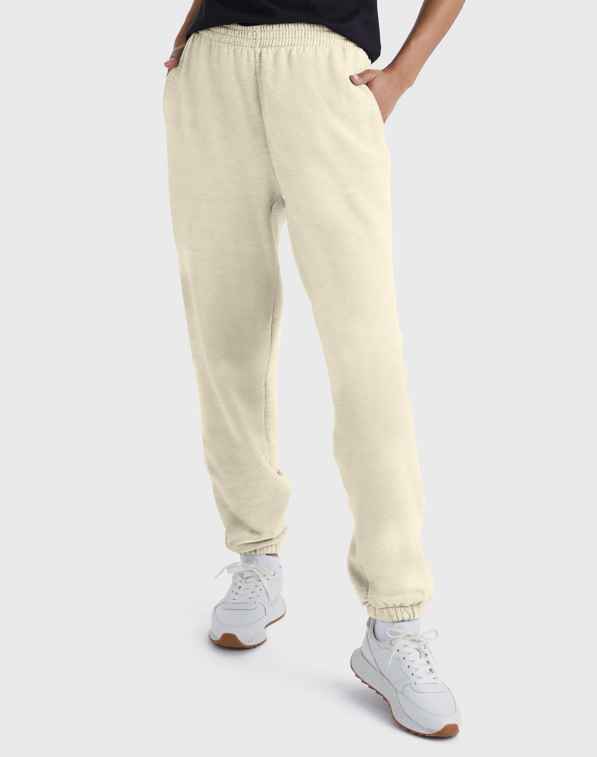 hanes originals women's fleece joggers, 30" natural xs