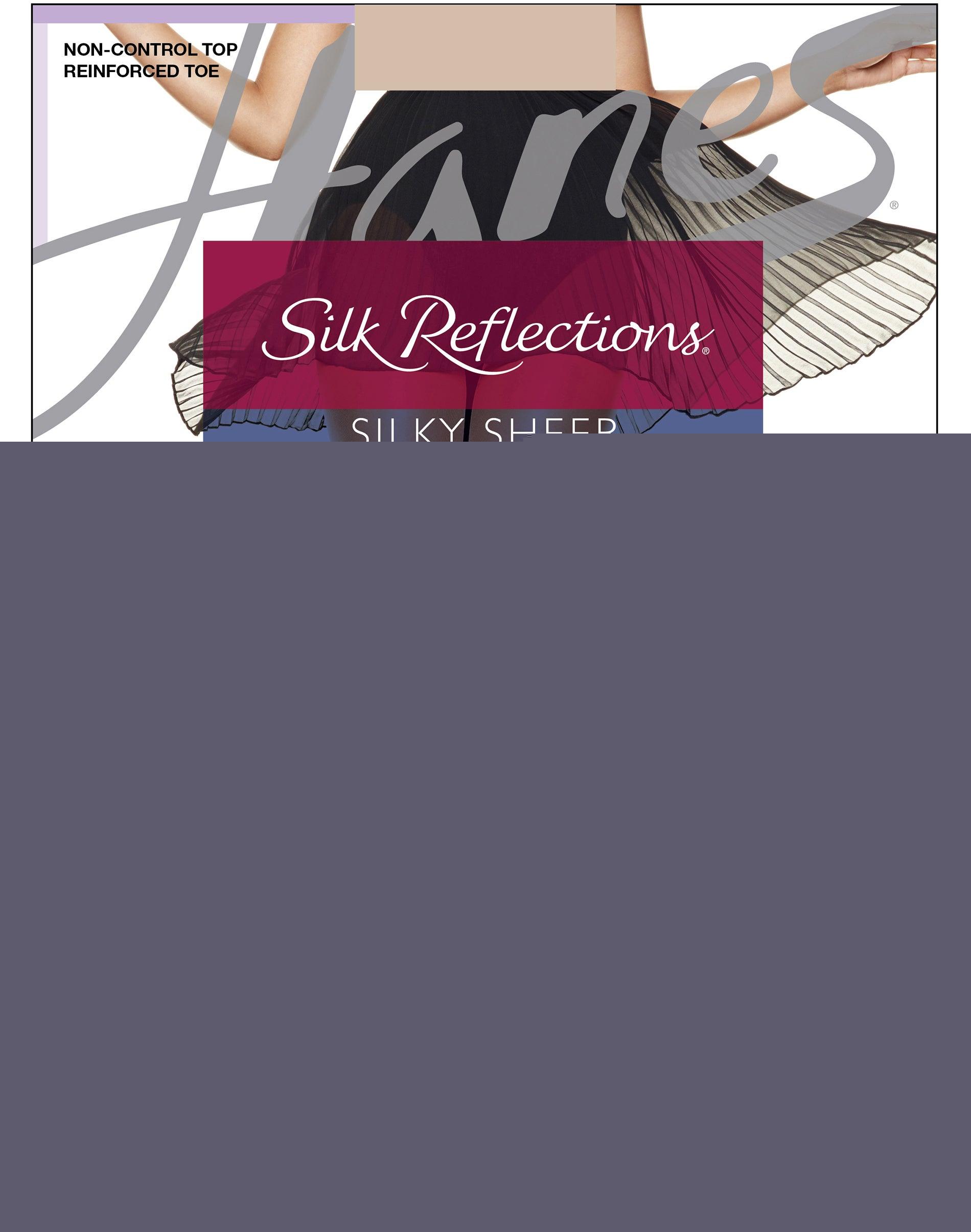 hanes silk reflections pantyhose with reinforced toe travel buff ef women's