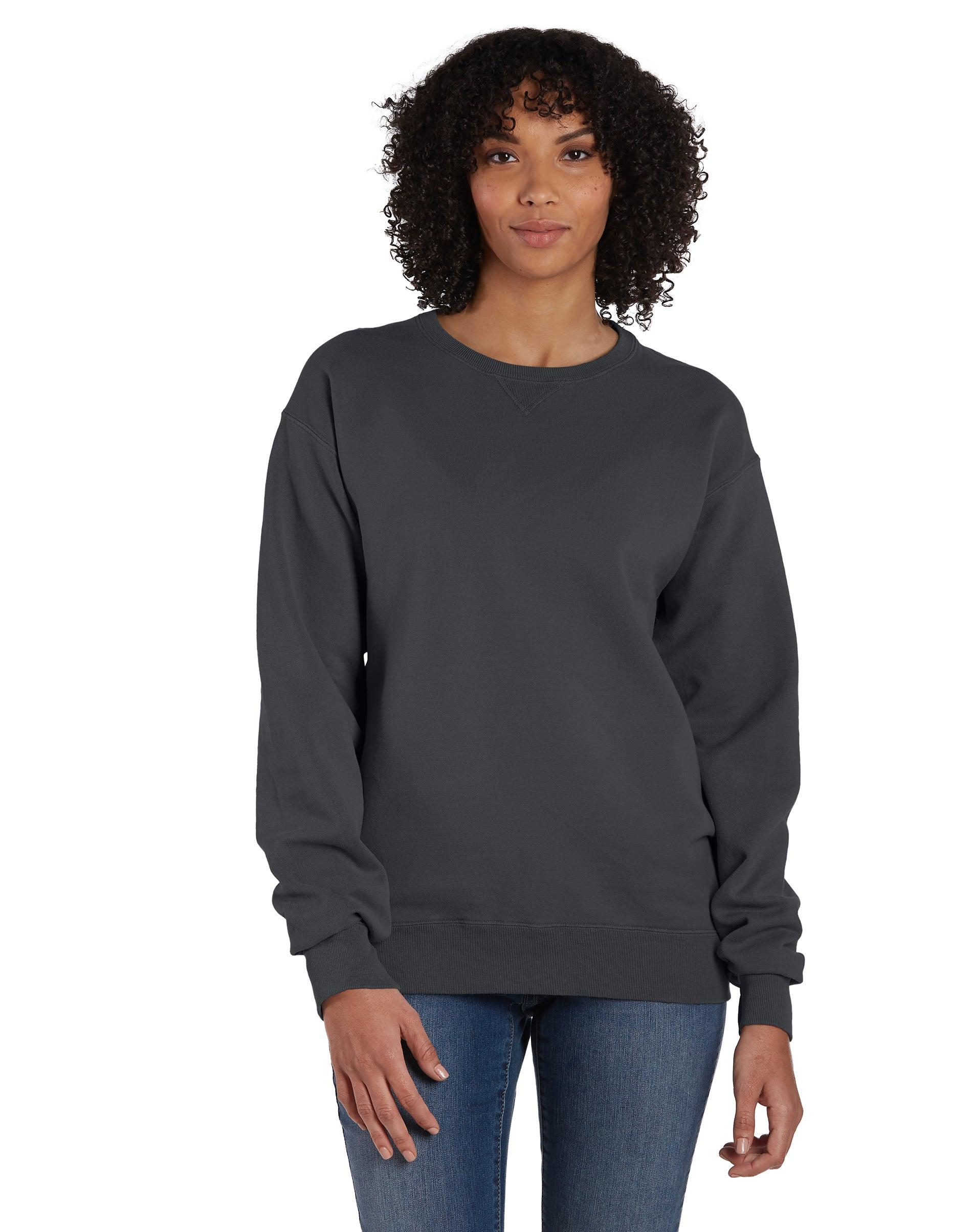 hanes unisex garment dyed fleece sweatshirt new railroad gray s