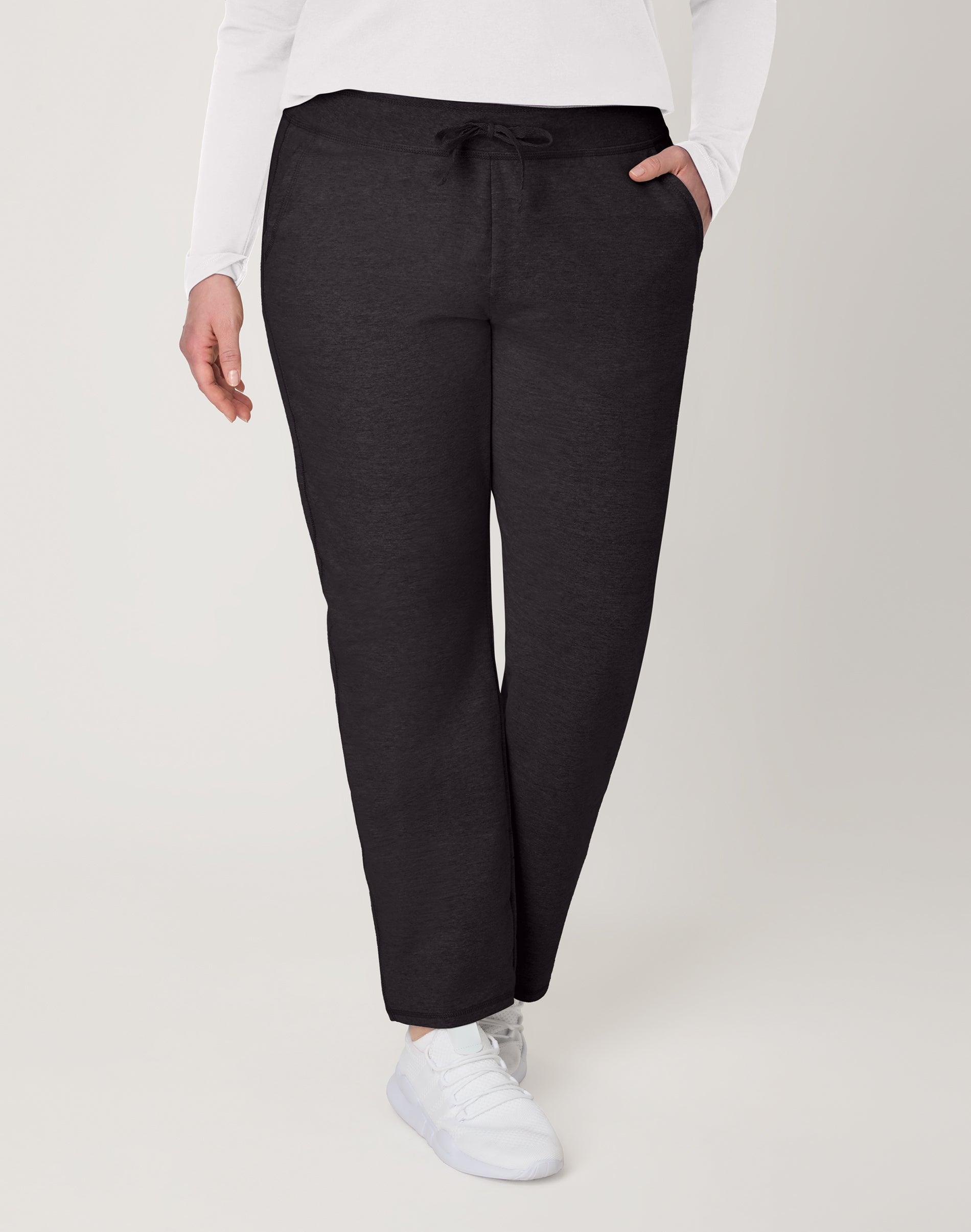 hanes women's french terry pants with pockets, 31" black s