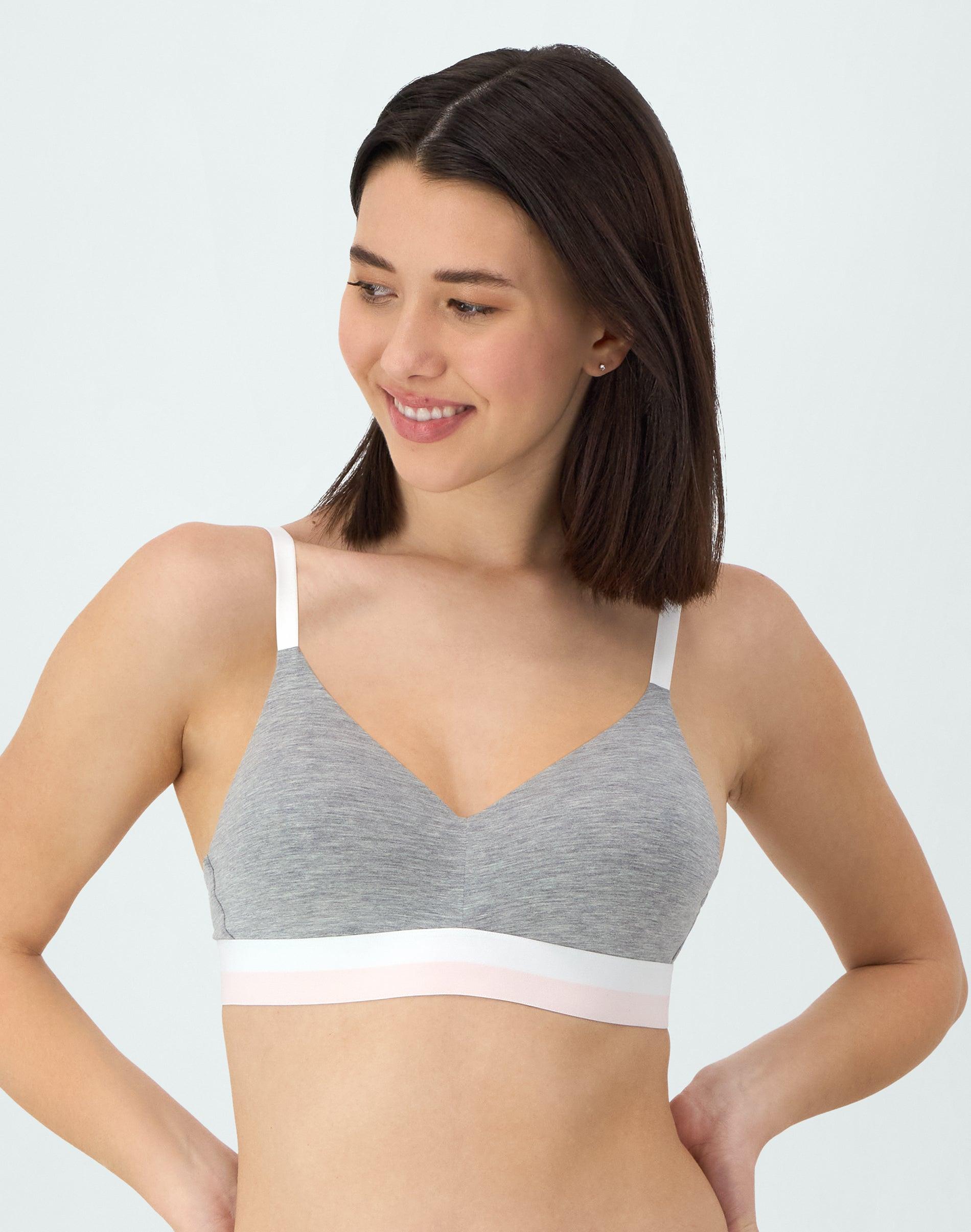 hanes women's natural lift wireless bra heather grey s