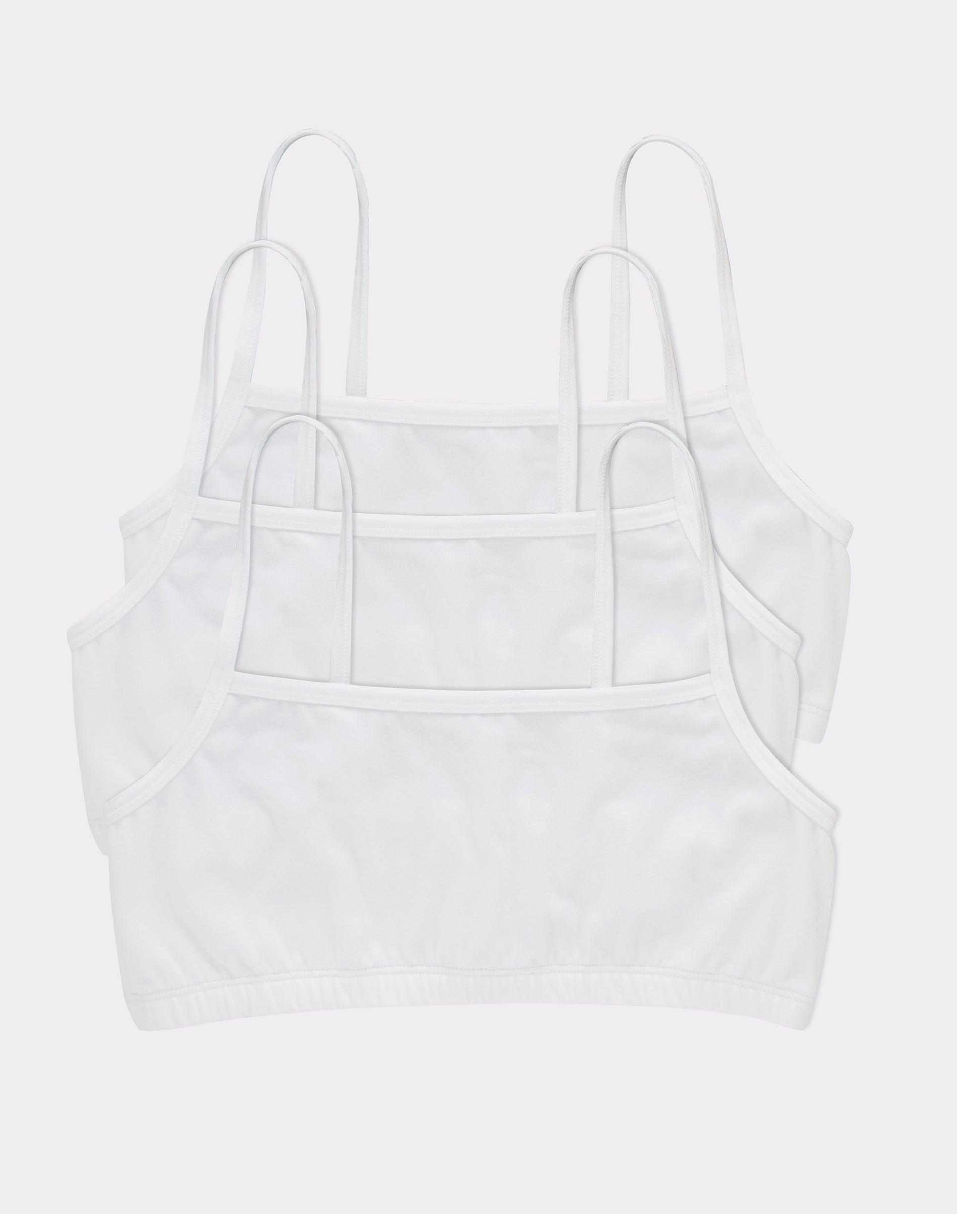 hanes women's string crop bralette, 3-pack white/white/white xs