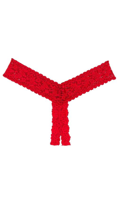 hanky panky after midnight open crotch low rise thong in red.