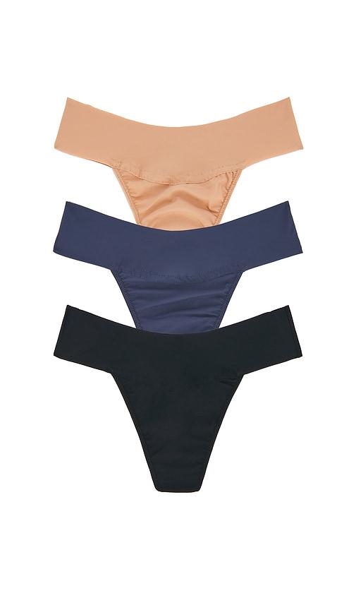 hanky panky breathesoft breathe natural thong in black,nude. - size l (also in xl)
