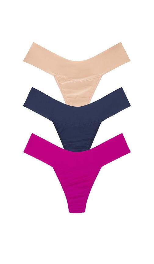 hanky panky low rise thong 3 pack in pink. - size l (also in xs)