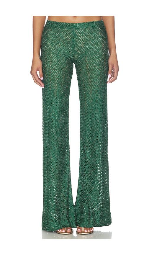 hanne bloch knit trousers in green. - size l (also in m)