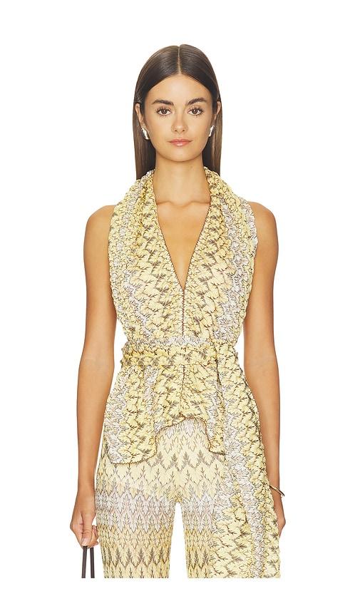 hanne bloch scarf top in yellow.