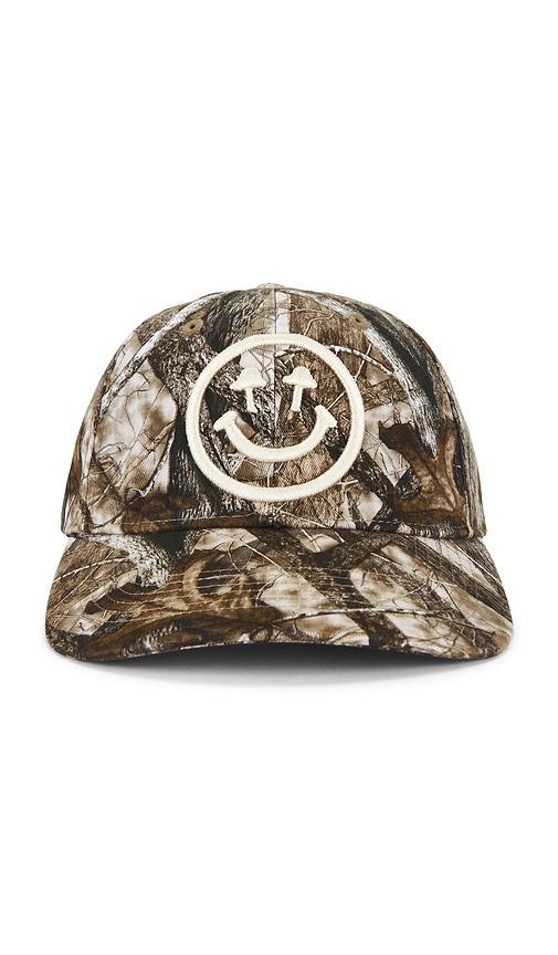 happy caps classic logo dad hat in green.