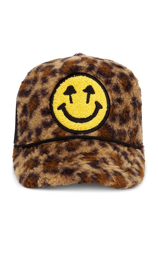 happy caps sherpa meshback hat in brown.